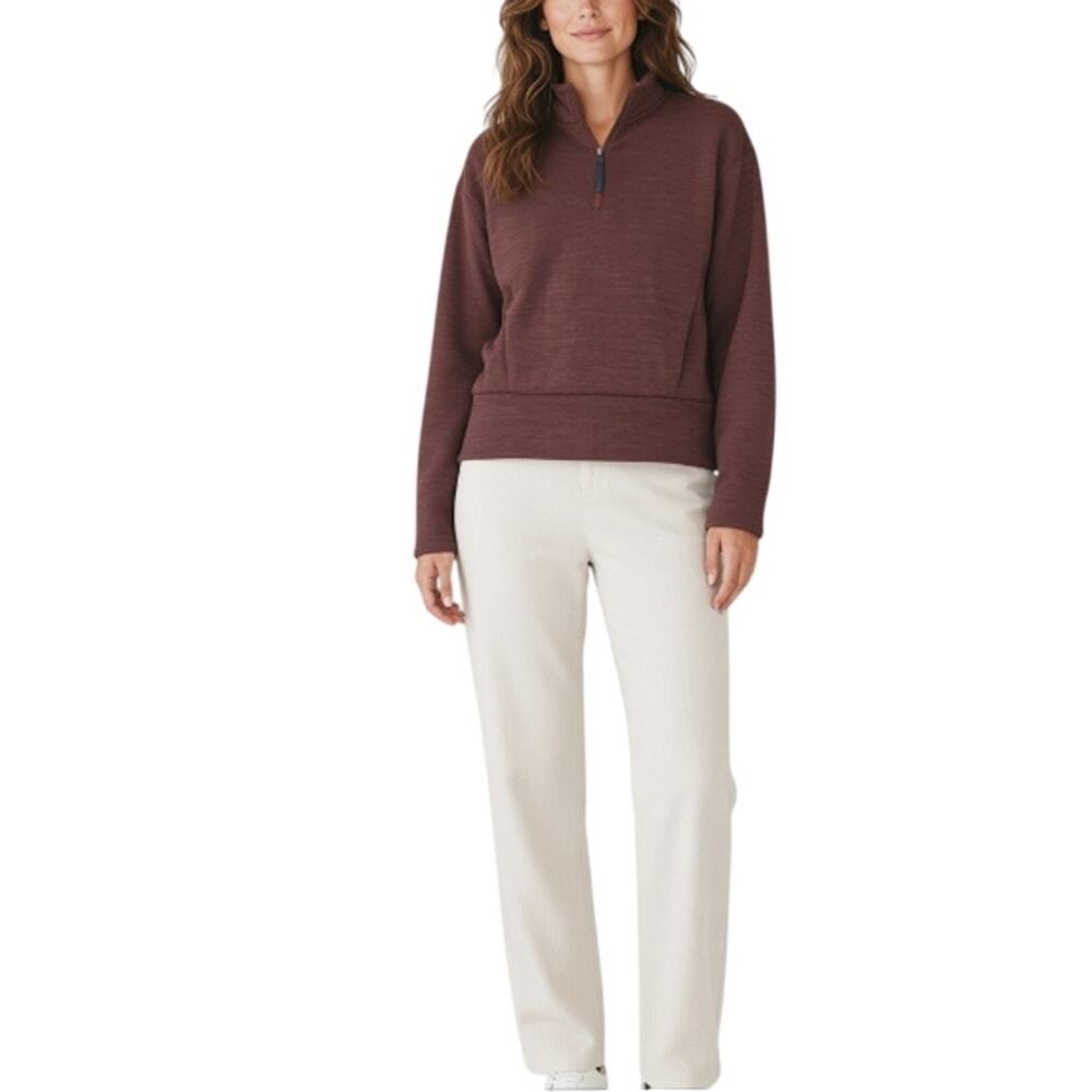 ATHLETA Altitude Polartec Half Zip Sweatshirt Sz XL Brown Cozy Gorpcore Sporty